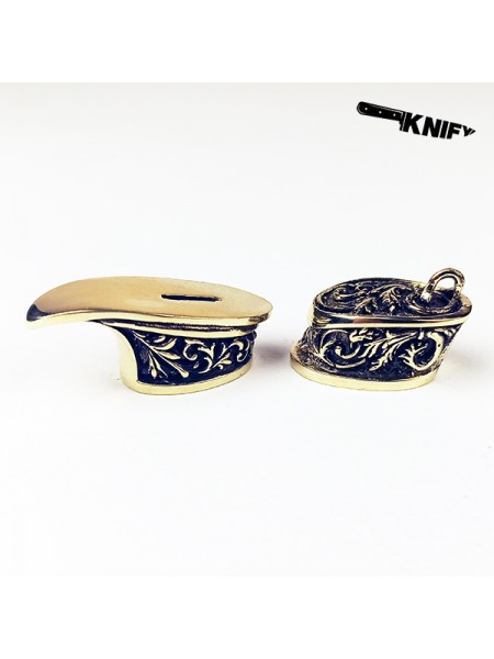 Ножевая пара №43 "Завитки" с упором, бронза