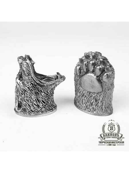 Ножевая пара №5 "Медведь с лапой", нейзильбер