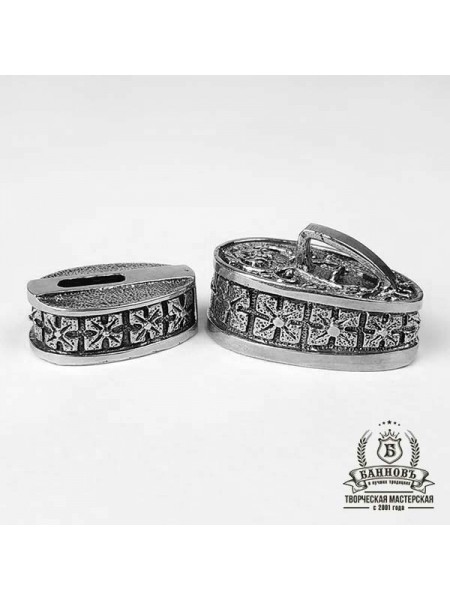 Ножевая пара №6 "Цветы" старые, белая бронза