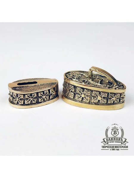 Ножевая пара №6 "Цветы" старые, бронза