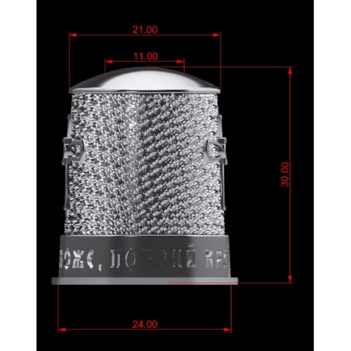 Ножевая пара №72 "Крест" + бусина + накладка, латунь