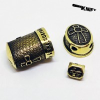 Ножевая пара №72 "Крест" + бусина, латунь