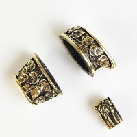 Ножевая пара №78 "Березки" + бусина, латунь