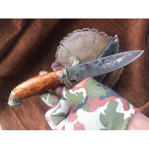 Ножевая пара №38-1 "Карты" новые, большая гарда, нейзильбер