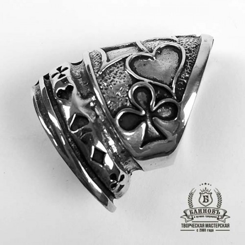 Тыльник (Т-26) "Карты" белая бронза