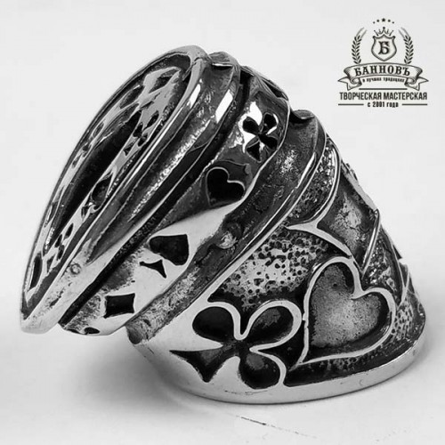 Ножевая пара №38 "Карты" большая гарда, нейзильбер