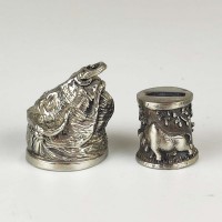 "Буйвол" шампурная пара, белая бронза