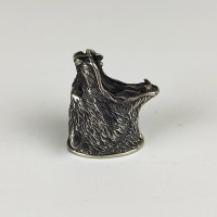 "Гризли" шампурная оковка, белая бронза