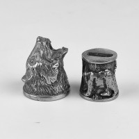 "Медведь" шампурная пара, белая бронза