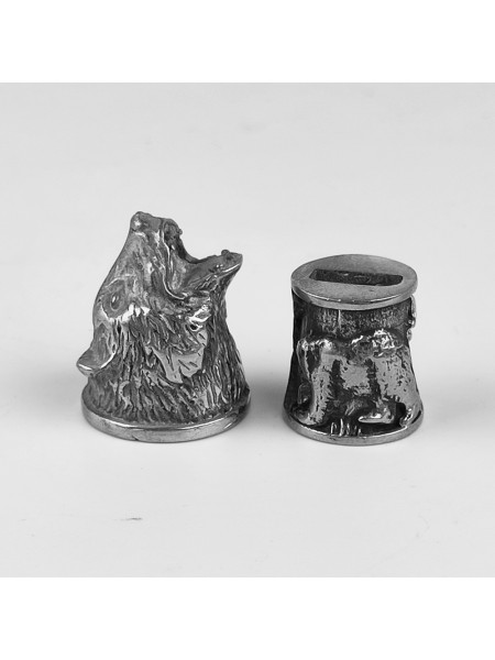 "Медведь" шампурная пара, белая бронза