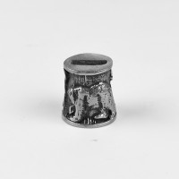 "Медведь" оковка шампурная, белая бронза