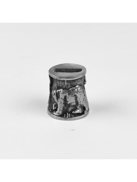 "Медведь" оковка шампурная, белая бронза