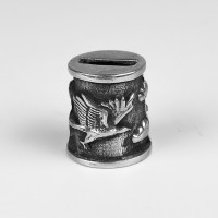 "Орел" оковка для шампура, белая бронза