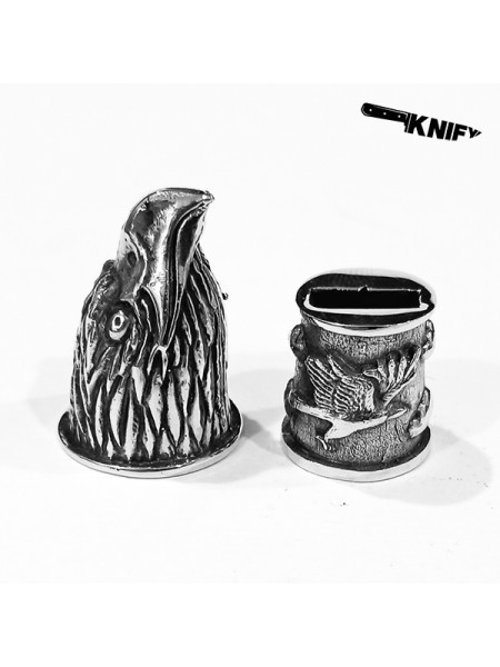 "Орел" шампурная пара , белая бронза