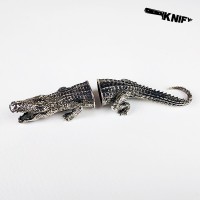 Шампурная пара "Крокодил", белая бронза