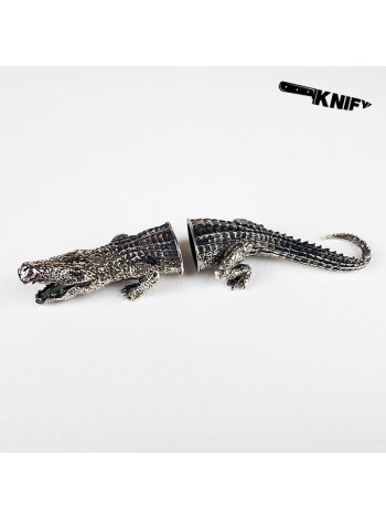 Шампурная пара "Крокодил", белая бронза