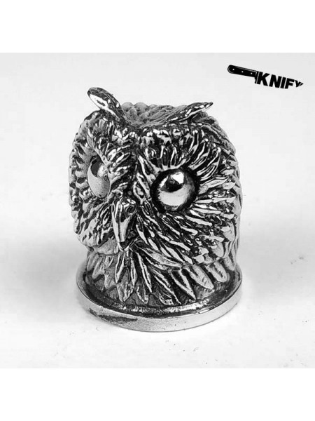 "Сова" тыльник шампурный (22 мм), белая бронза