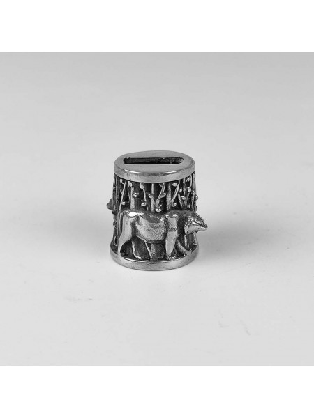 "Тигр" оковка шампурная, белая бронза