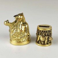 "Тигр" шампурная пара, белая бронза