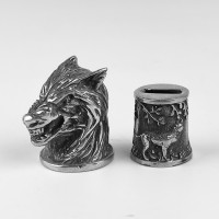 "Волк" шампурная пара, белая бронза