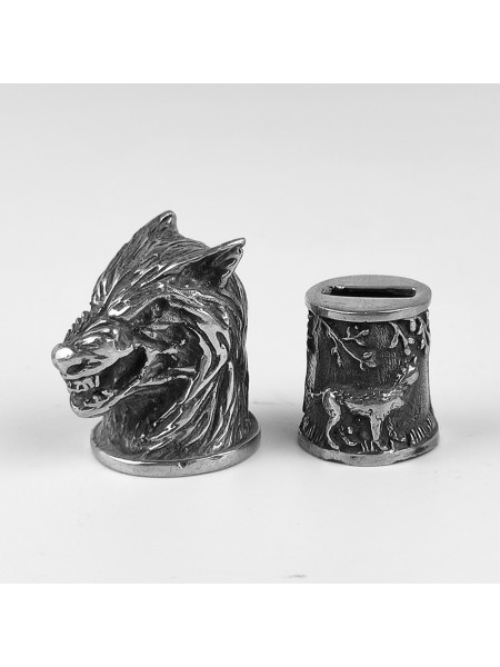 "Волк" шампурная пара, белая бронза