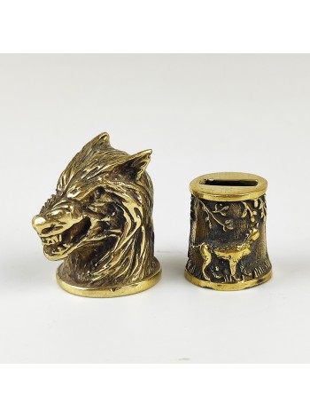 "Волк" шампурная пара, латунь