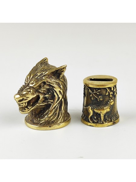 "Волк" шампурная пара, латунь