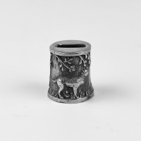 "Волк" оковка шампурная, белая бронза