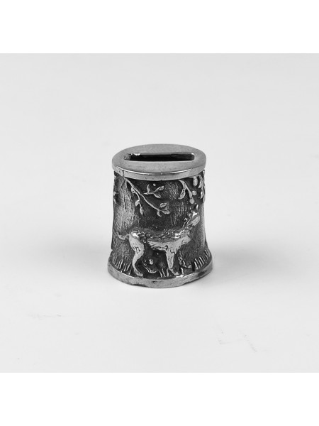 "Волк" оковка шампурная, белая бронза