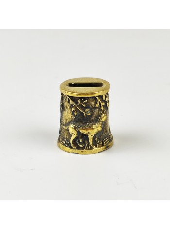 "Волк" оковка шампурная, латунь