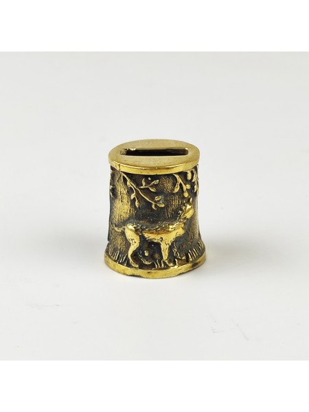 "Волк" оковка шампурная, латунь