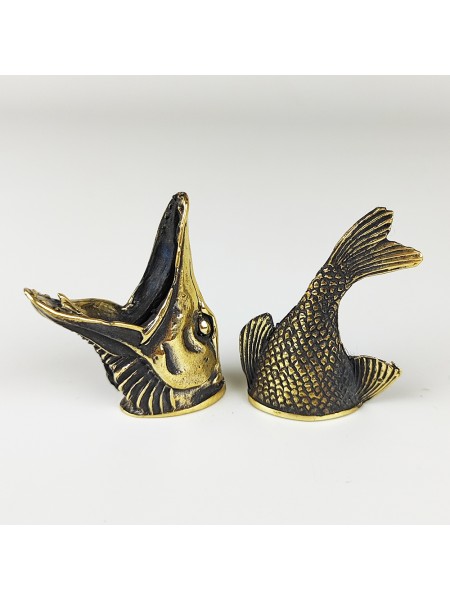 "Щука" овал, шампурная пара, латунь