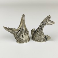 "Щука" овал, шампурная пара, белая бронза