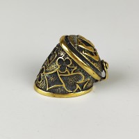 "Карты" вид 1, шампурный тыльник, латунь