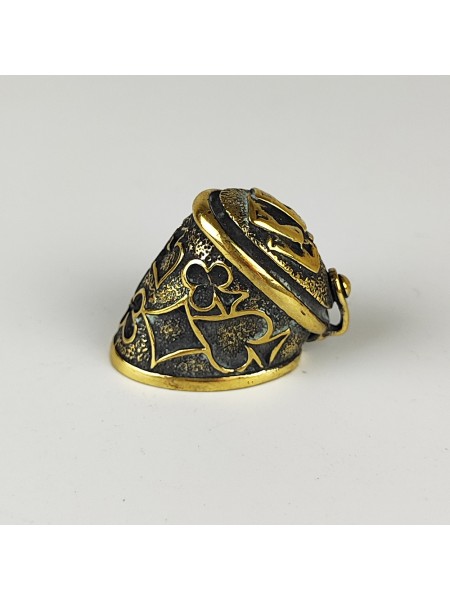 "Карты" вид 1, шампурный тыльник, латунь