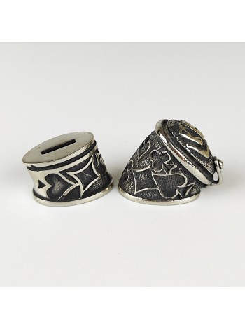 "Карты" вид 1, шампурная пара, белая бронза