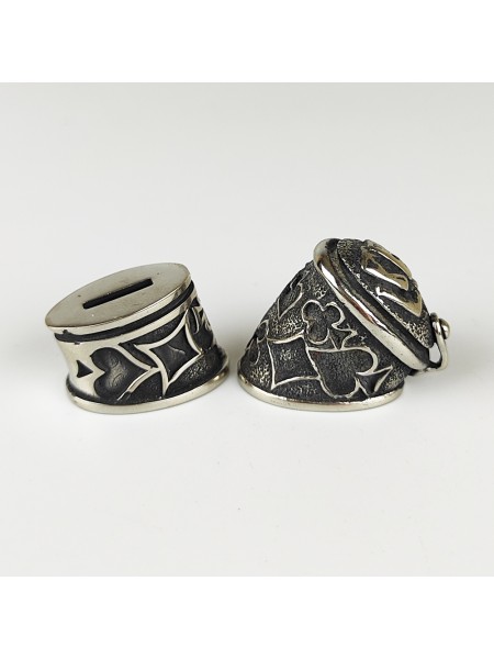 "Карты" вид 1, шампурная пара, белая бронза