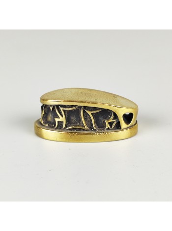 "Карты" вид 2, шампурный тыльник, латунь