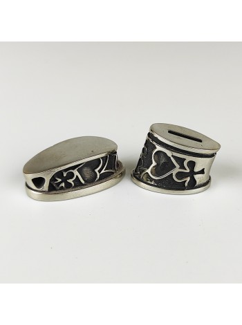 "Карты" вид 2, шампурная пара, белая бронза