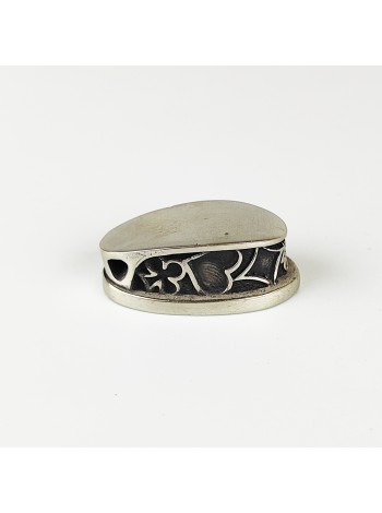 "Карты" вид 2, шампурный тыльник, белая бронза