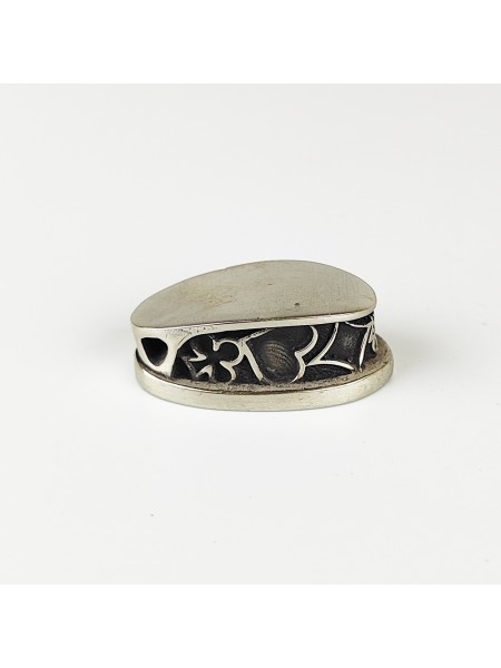 "Карты" вид 2, шампурный тыльник, белая бронза