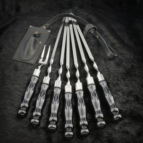 "Класичні" чорні, шампури з виделкою в підвісі