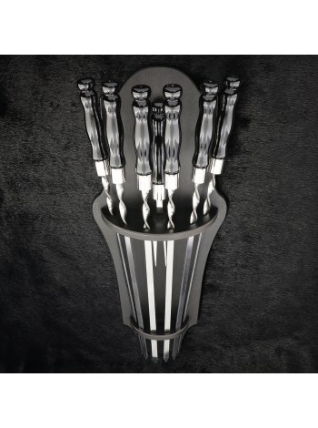 "Класичні" чорні, шампури з виделкою в підвісі