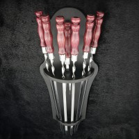 "Класичні" бордо, шампури з виделкою в підвісі