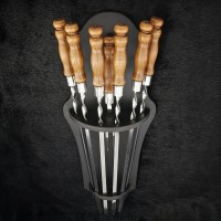 "Класичні" дерево, шампури з виделкою в підвісі