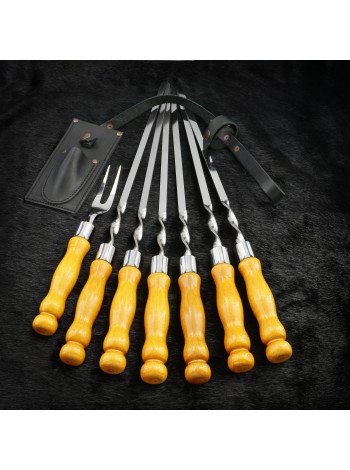 "Класичні" жовті, шампури з виделкою в сагайдаку