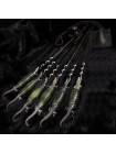 "Крокодили" шампури 6 шт, зелений кап, біла бронза