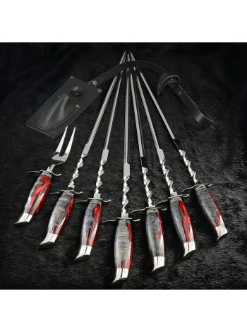 "Фінка" вик. №1, гібрид, шампури з виделкою в чохлі 