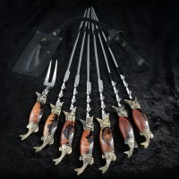 "Щуки" шампури №1, з виделкою для зняття м'яса, в сагайдаку