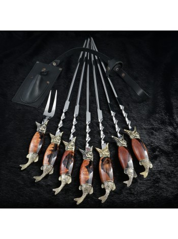 "Щуки" шампури №1, з виделкою для зняття м'яса, в сагайдаку